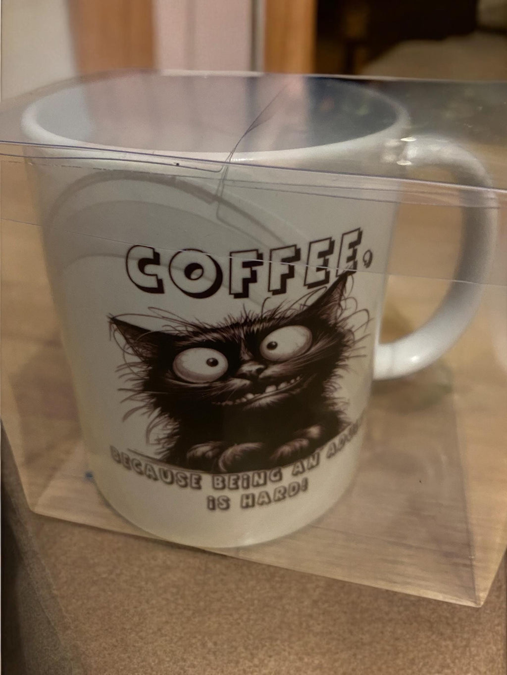 "Coffee Because Being an Adult is Hard" Funny Cat 11oz Ceramic Mug